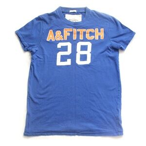 Vintage Y2K Abercrombie & Fitch Blue Muscle Fit #28 Graphic Fit T-Shirt Sz. S